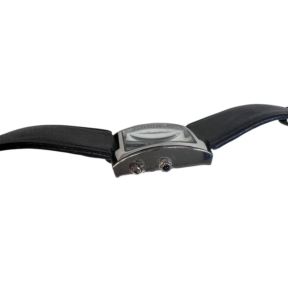 Anne Klein Wrist Watch OS Blck Good Leather Strap 12/7619 Swiss Movt Rectangular